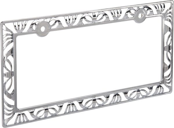 Bell Automotive 22-1-46455-8 Universal Chrome Die-Cut Design License Plate Frame