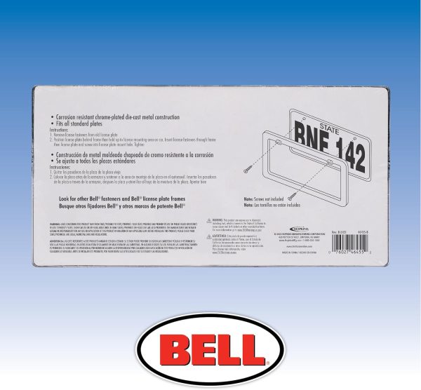 Bell Automotive 22-1-46455-8 Universal Chrome Die-Cut Design License Plate Frame - Image 5