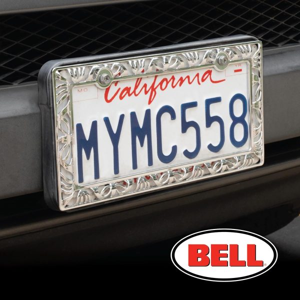 Bell Automotive 22-1-46455-8 Universal Chrome Die-Cut Design License Plate Frame - Image 6