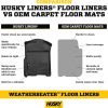 Husky Liners Weatherbeater Floor Mats | Fits 2013 - 2017 Honda Accord Sedan | Front & 2nd Row, 3-pc Black - 98481 - Image 4