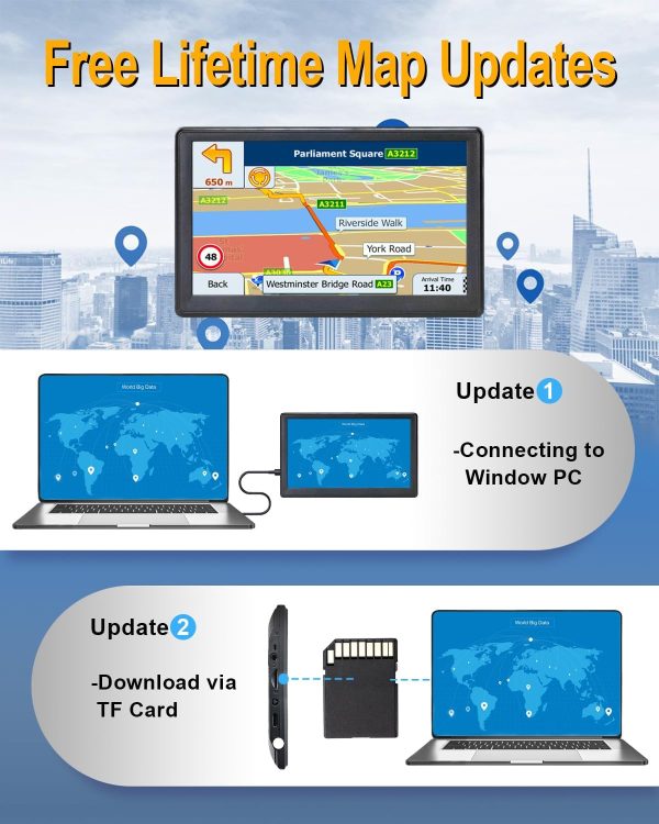 N700 GPS Navigation for Car Truck RV, GPS Navigator with 7 inch, 2024 Maps (Free Lifetime Updates), Truck GPS Commercial Drivers, Semi Trucker GPS Navigation System, Custom Truck Routing - Image 2
