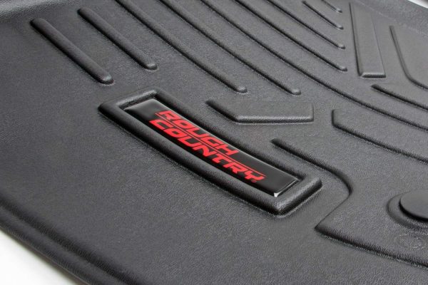 Rough Country Floor Mats for 2007-2013 Jeep Wrangler JK Unlimited - M-60712, Front | Rear, Black - Image 3