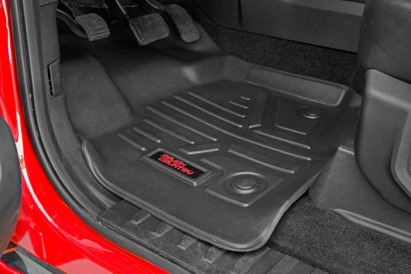 Rough Country Floor Mats for 2007-2013 Jeep Wrangler JK Unlimited - M-60712, Front | Rear, Black - Image 5